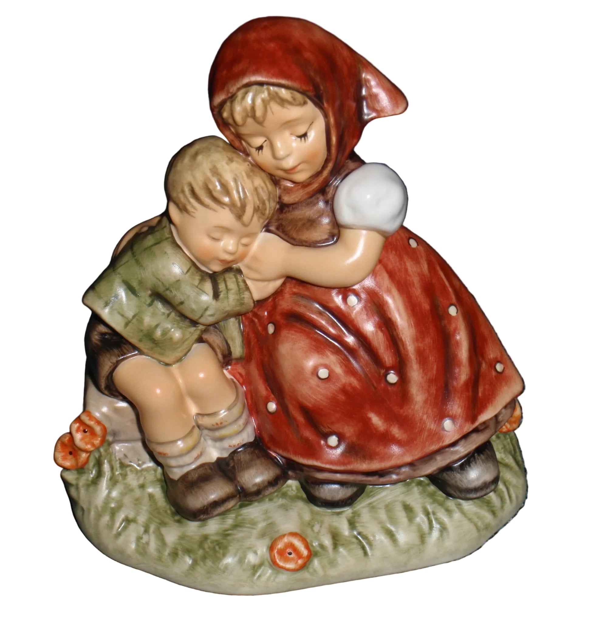 Goebel Hummel Forty Winks 401 Brother Asleep on Sister's Shoulder Figurine by Gerhard Skrobek TMK8