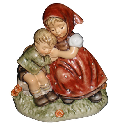 Goebel Hummel Forty Winks 401 Brother Asleep on Sister's Shoulder Figurine by Gerhard Skrobek TMK8