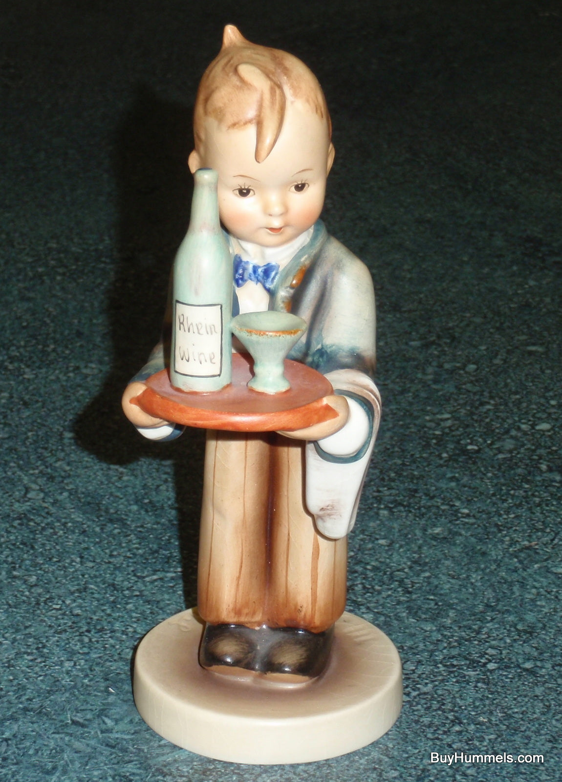 "Waiter" Goebel Hummel Figurine #154/0 TMK2 Full Bee - Vintage 1950s