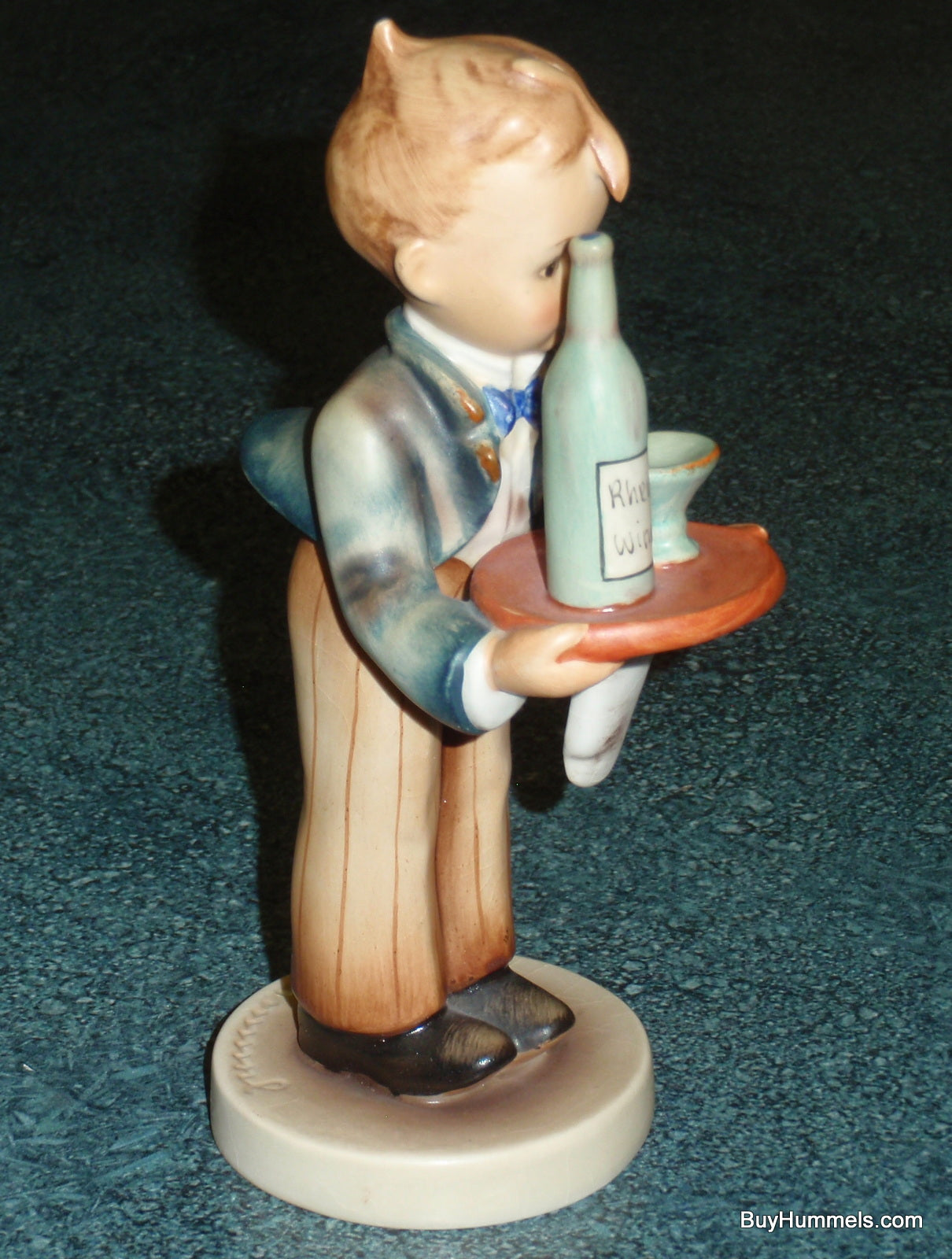 "Waiter" Goebel Hummel Figurine #154/0 TMK2 Full Bee - Vintage 1950s