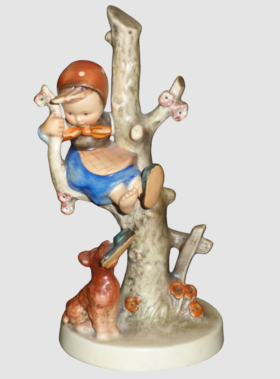 1950s Goebel Hummel Out Of Danger Figurine 56/B TMK2 Full Bee - Girl on tree branch with puppy