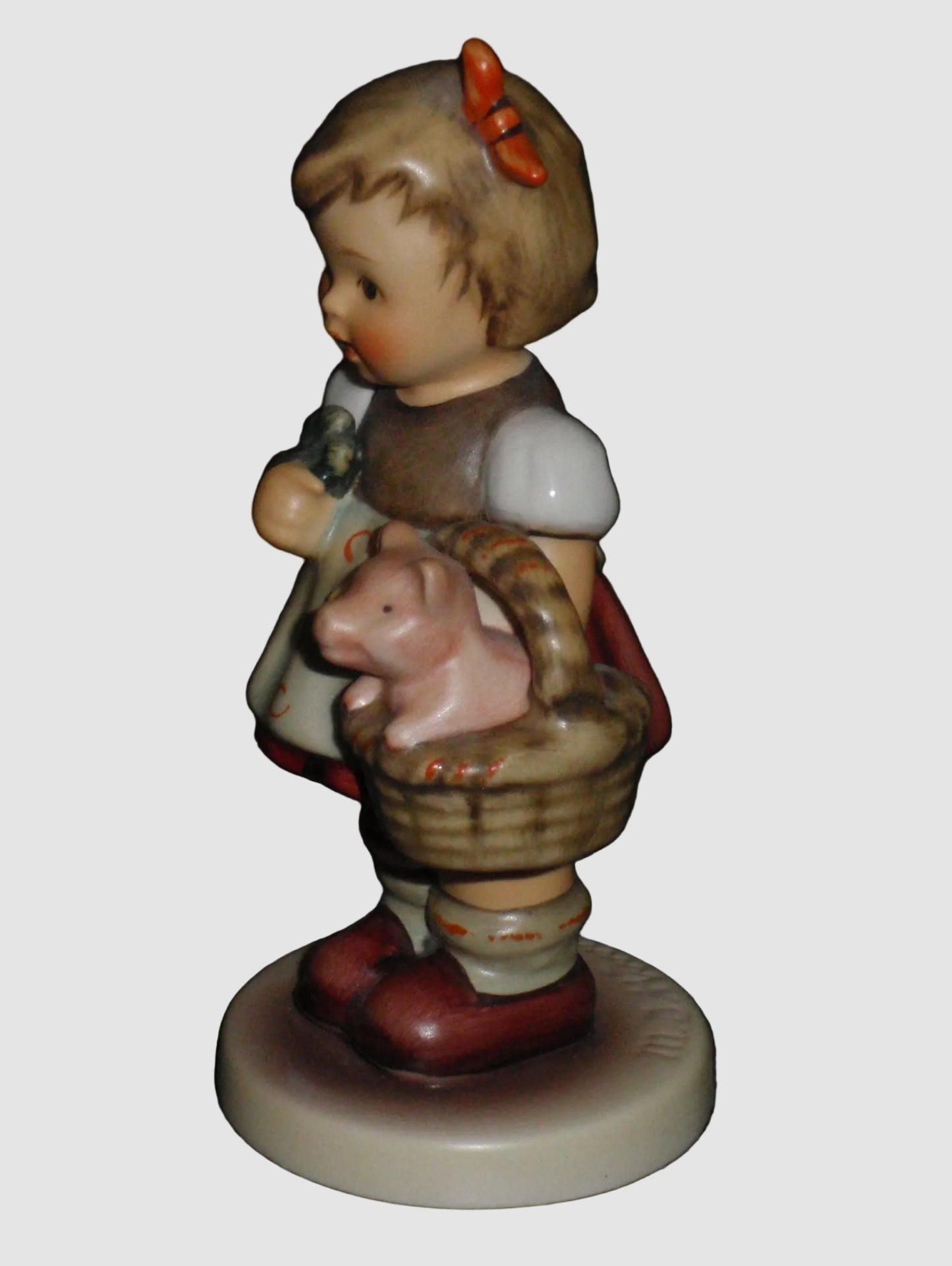 "Good Luck Charm" Goebel Hummel Figurine #2034 - Girl & Piglet (4.25")