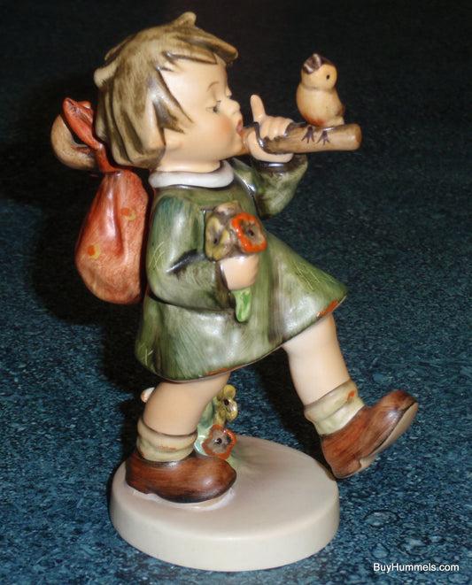 Goebel Hummel Figurine "Gay Adventure" #356 AKA "Joyful Adventure" - Little Girl With Songbird On An Adventure!