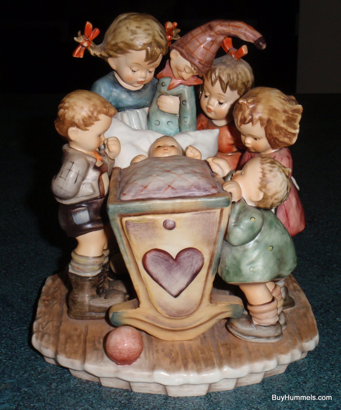 "Rock-A-Bye" Goebel Hummel Figurine #574 TMK7 Century Collection - Children Around The New Baby!