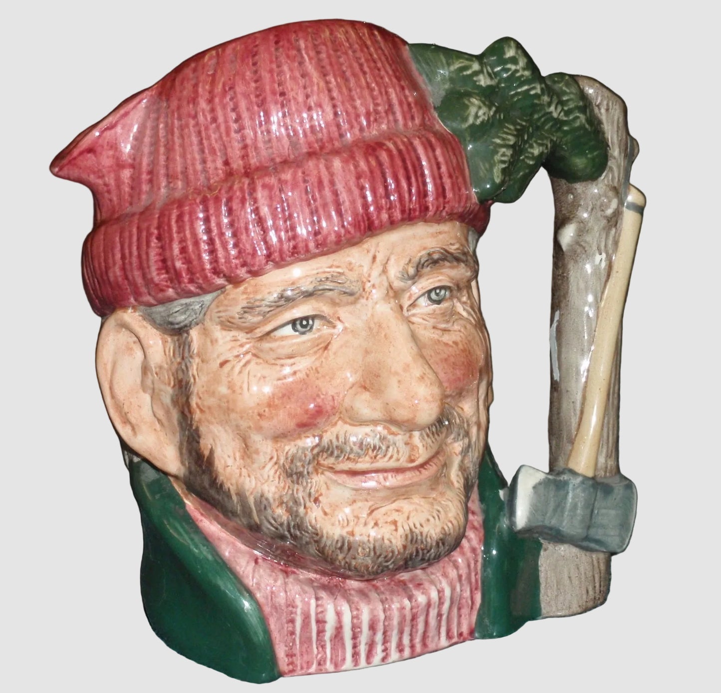 Large Royal Doulton Character Jug The Lumberjack D6610 7 inch Excellent Condition No Crazing English Porcelain