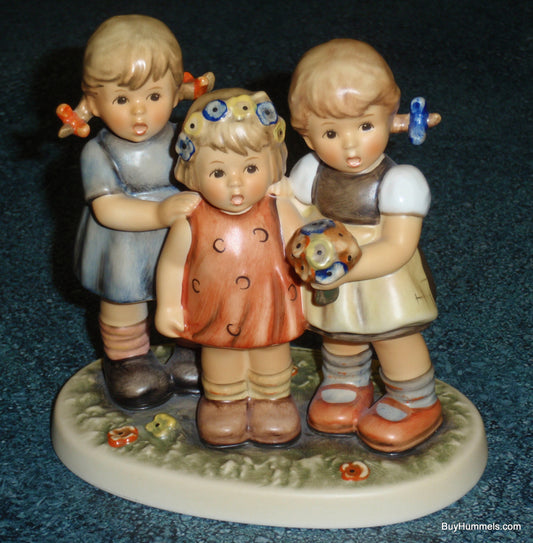 Goebel Hummel Figurine #2133 Bashful Serenade - Trio of Three Girls Singing - 5 Inches Tall - TMK8 Trademark - Helmut Fischer Master Sculptor - Excellent Condition