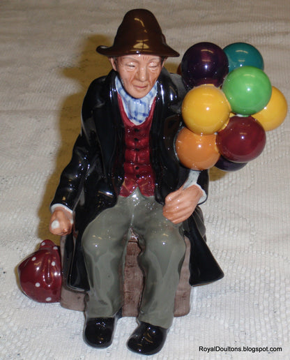 "The Balloon Man" HN1954 Royal Doulton Collectible Figurine - Old Man With Colorful Balloons - GIFT!