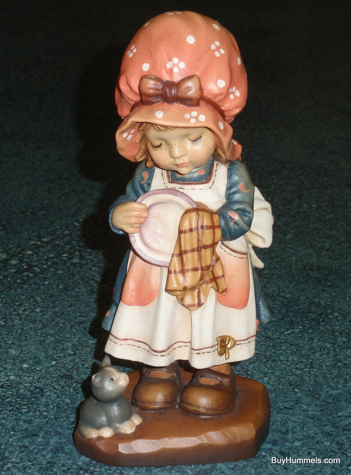 "Helping Mother" ARTIST PROOF Anri GOLD LEAF Sarah Kay Wood Figurine With Original Display Case!