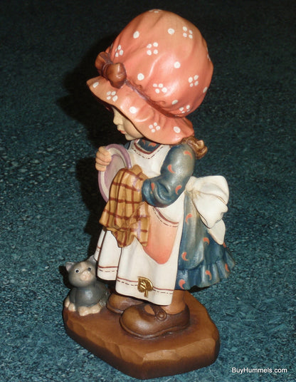 "Helping Mother" ARTIST PROOF Anri GOLD LEAF Sarah Kay Wood Figurine With Original Display Case!