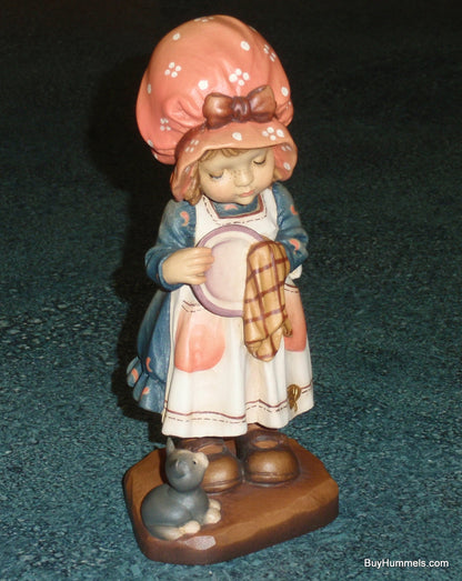 "Helping Mother" ARTIST PROOF Anri GOLD LEAF Sarah Kay Wood Figurine With Original Display Case!