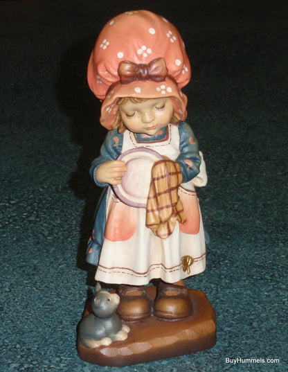 "Helping Mother" ARTIST PROOF Anri GOLD LEAF Sarah Kay Wood Figurine With Original Display Case!