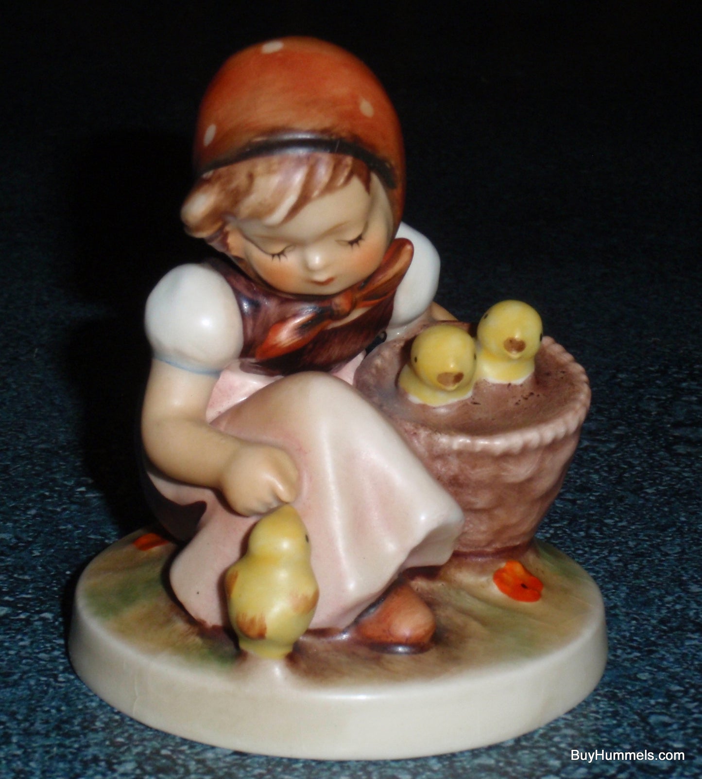 "Chick Girl" Goebel Hummel Figurine #57/0 - Little Girl Feeding Baby Peeps!