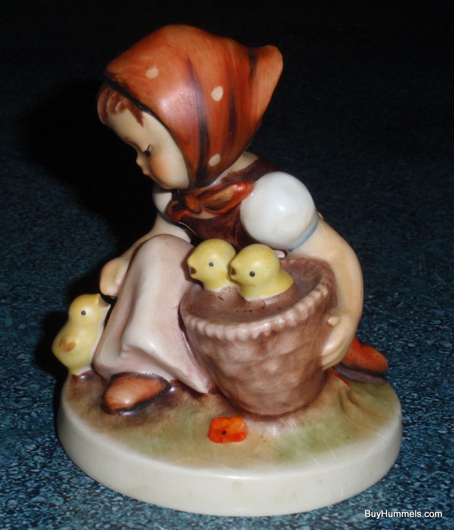 "Chick Girl" Goebel Hummel Figurine #57/0 - Little Girl Feeding Baby Peeps!