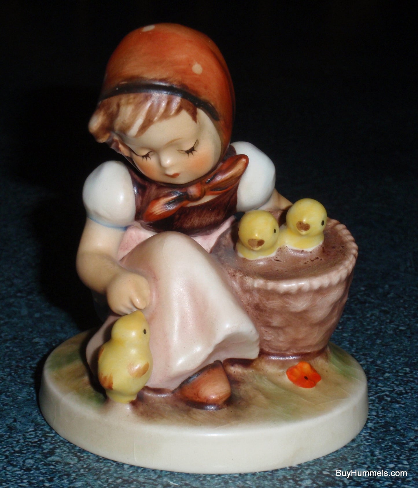 "Chick Girl" Goebel Hummel Figurine #57/0 - Little Girl Feeding Baby Peeps!