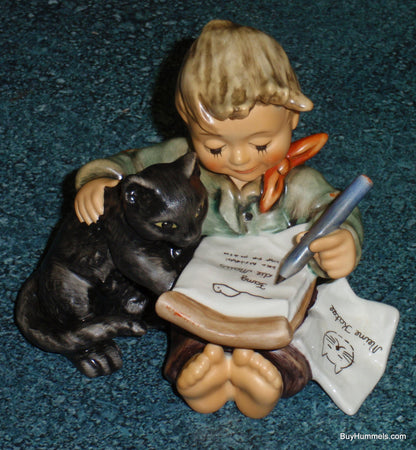 "The Cat's Meow" Goebel Hummel Figurine #2136 Little Boy With Black Cat - CUTE!