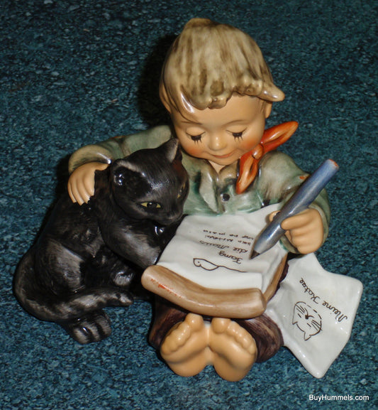 "The Cat's Meow" Goebel Hummel Figurine #2136 Little Boy With Black Cat - CUTE!