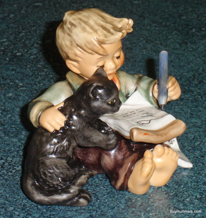 "The Cat's Meow" Goebel Hummel Figurine #2136 Little Boy With Black Cat - CUTE!