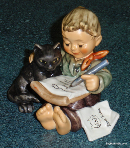 "The Cat's Meow" Goebel Hummel Figurine #2136 Little Boy With Black Cat - CUTE!