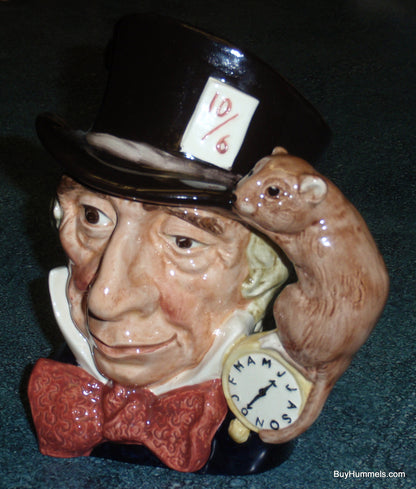 LARGE "Mad Hatter" Royal Doulton Character Toby Jug D6598 Alice In Wonderland