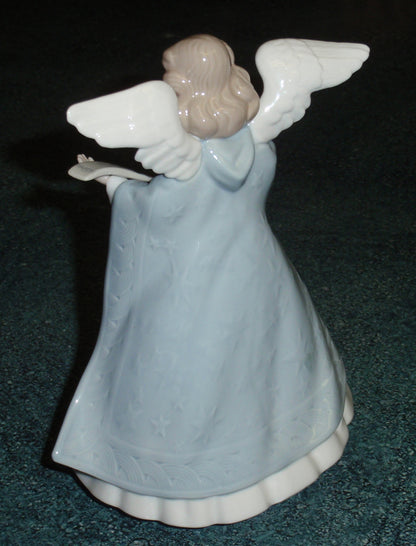 "Christmas Tree Topper" Lladro Figurine #5875 - Angel Singing with Scroll