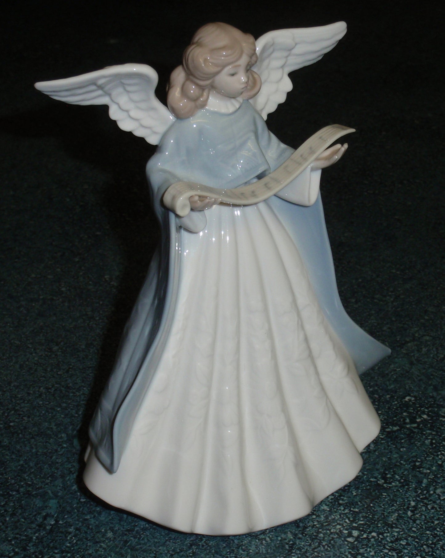 "Christmas Tree Topper" Lladro Figurine #5875 - Angel Singing with Scroll