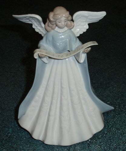 "Christmas Tree Topper" Lladro Figurine #5875 - Angel Singing with Scroll