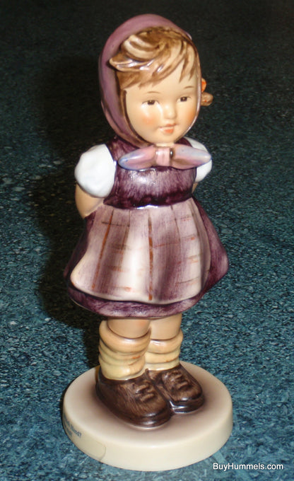 "Which Hand" Goebel Hummel Figurine #258 - Little Girl In Purple Dress!