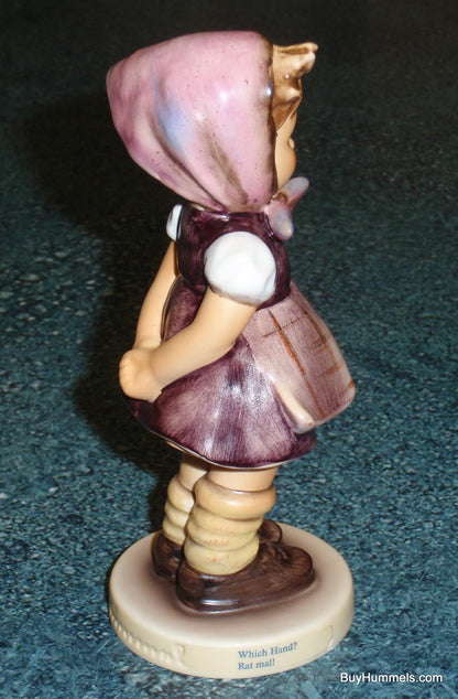 "Which Hand" Goebel Hummel Figurine #258 - Little Girl In Purple Dress!