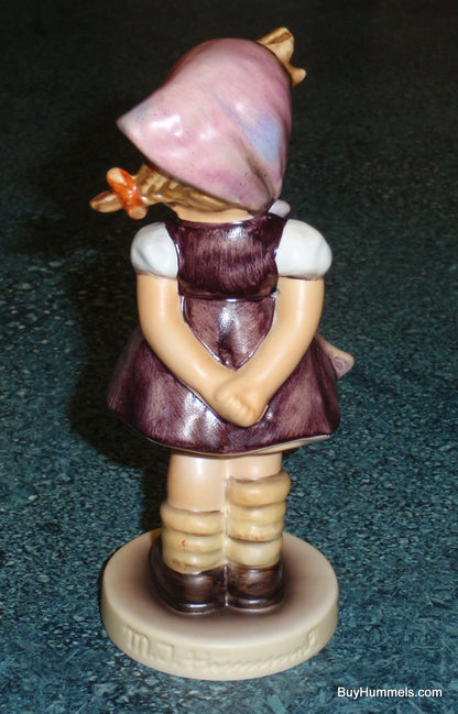 "Which Hand" Goebel Hummel Figurine #258 - Little Girl In Purple Dress!