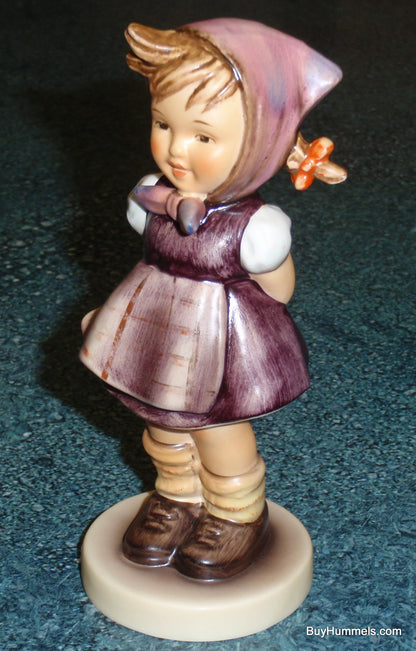 "Which Hand" Goebel Hummel Figurine #258 - Little Girl In Purple Dress!