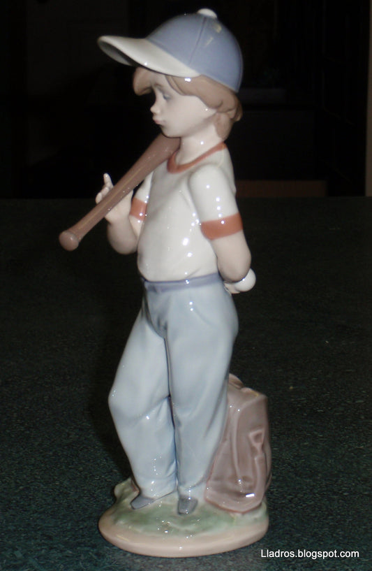 "Can I Play" Lladro Baseball Boy Figurine #7160
