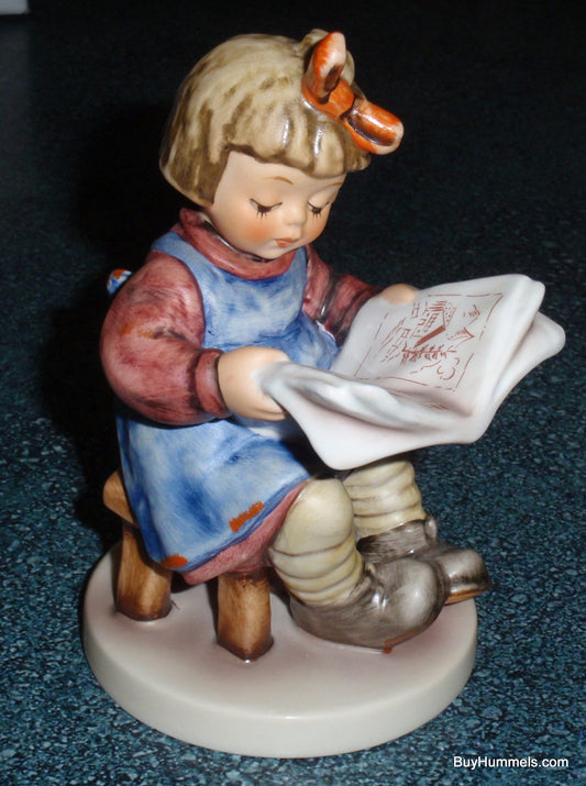 Goebel Hummel Figurine "What's New?" #418 - Girl Reading Newspaper