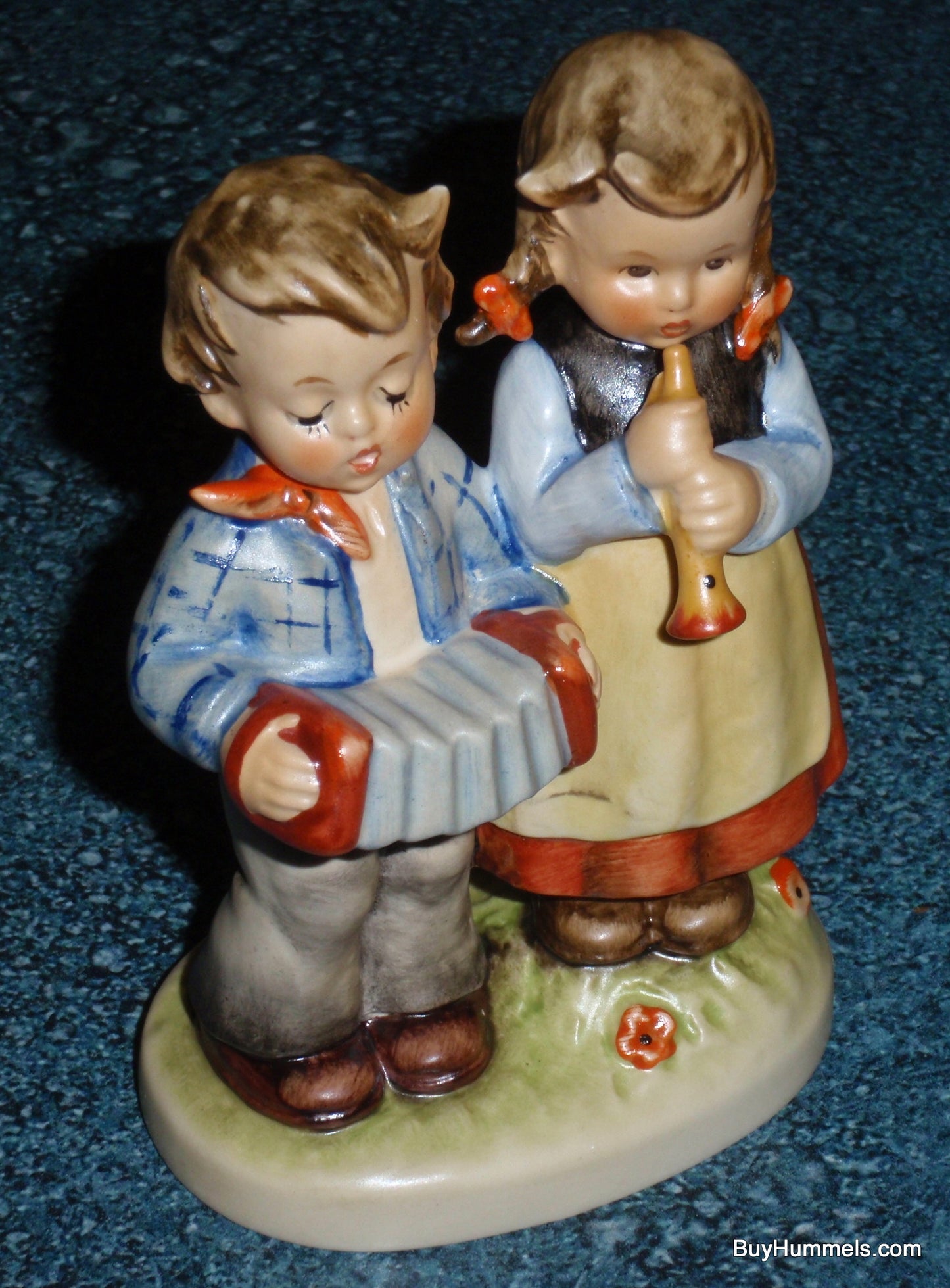 "Birthday Serenade" Goebel HUMMEL Figurine #218 2/0 - Little Girl And Boy Playing Us A Song - Cute Birthday Gift!