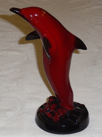 Royal Doulton Flambe Dolphin Collectible Figurine Entitled "The Leap"