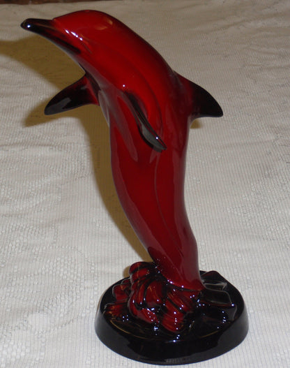 Royal Doulton Flambe Dolphin Collectible Figurine Entitled "The Leap"