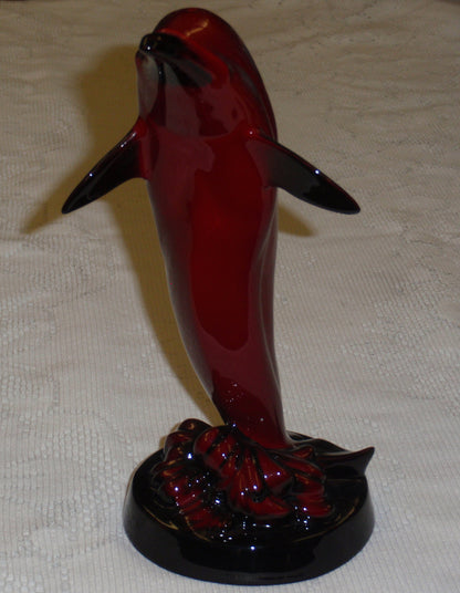 Royal Doulton Flambe Dolphin Collectible Figurine Entitled "The Leap"