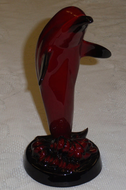 Royal Doulton Flambe Dolphin Collectible Figurine Entitled "The Leap"