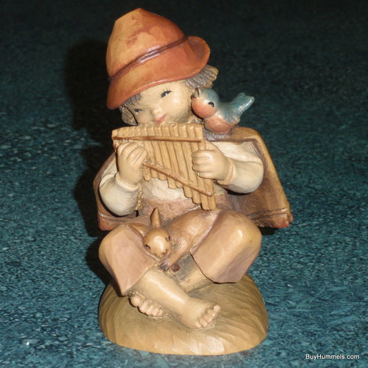 Anri Juan Ferrandiz 4 inch Harmony Wood Carved Boy with Bunny and Bird Nativity Figurine Original Box
