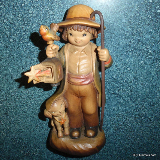 "Guiding Light" ANRI Ferrandiz 6.5" Limited Edition Woodcarving - Boy with Lantern & Puppy