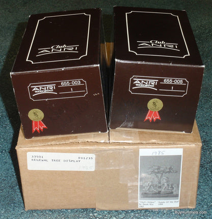 ANRI Sarah Kay Set: "Apple of My Eye" & "Dad's Helper" with Tree Display - Rare