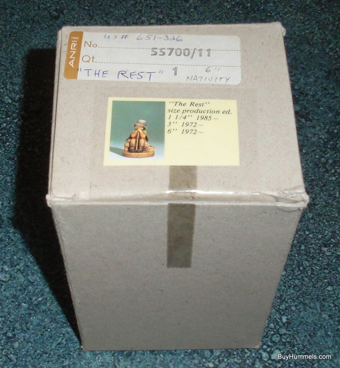 "The Rest" ANRI Ferrandiz Woodcarving 4" - Boy with Puppy & Rabbits (#651-326)