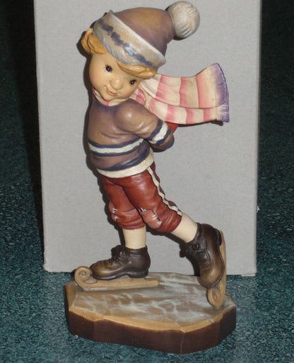 Anri Sarah Kay “Free Skating” Limited Edition 7" Figurine #57375 - Wintertime Gift!