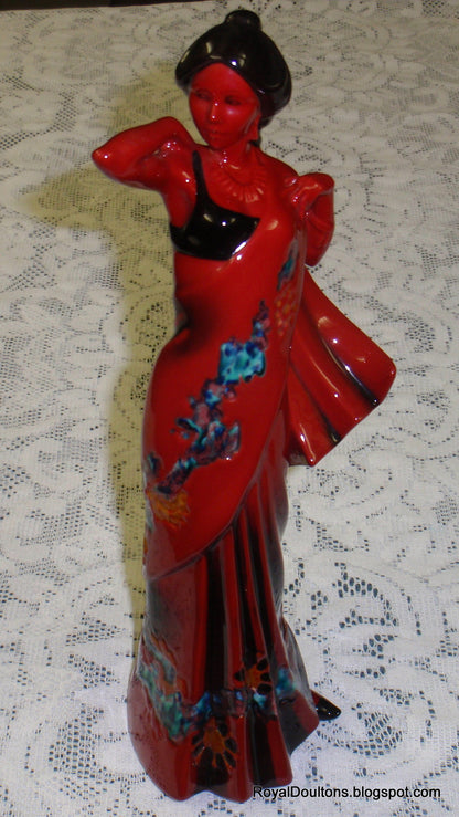 "Eastern Grace" Royal Doulton Flambe Red Figurine HN3683
