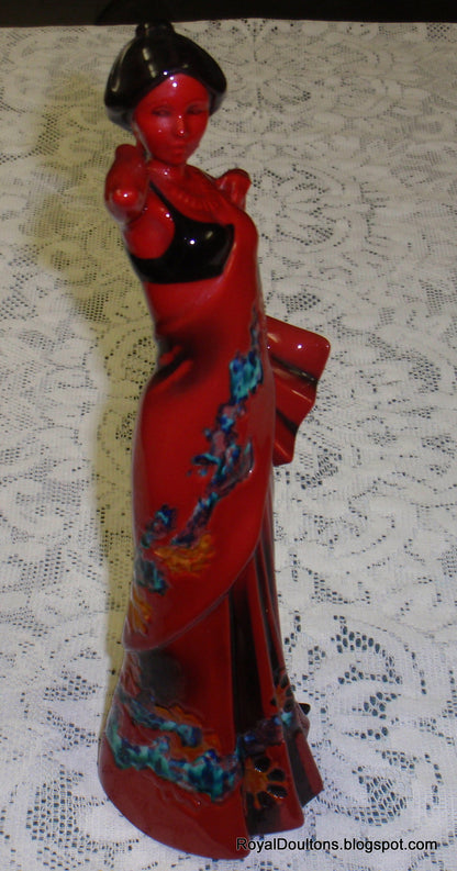 "Eastern Grace" Royal Doulton Flambe Red Figurine HN3683