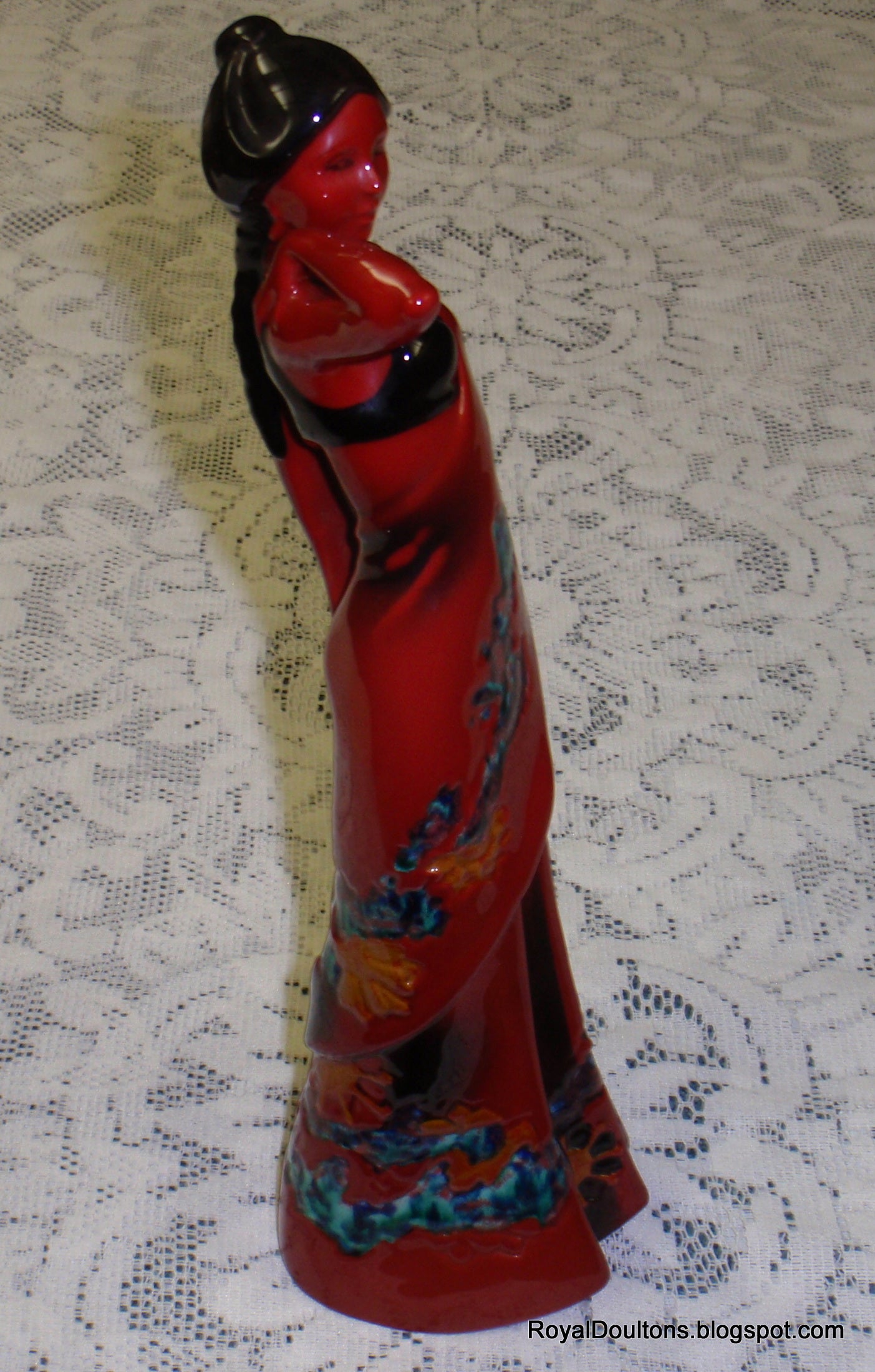 "Eastern Grace" Royal Doulton Flambe Red Figurine HN3683
