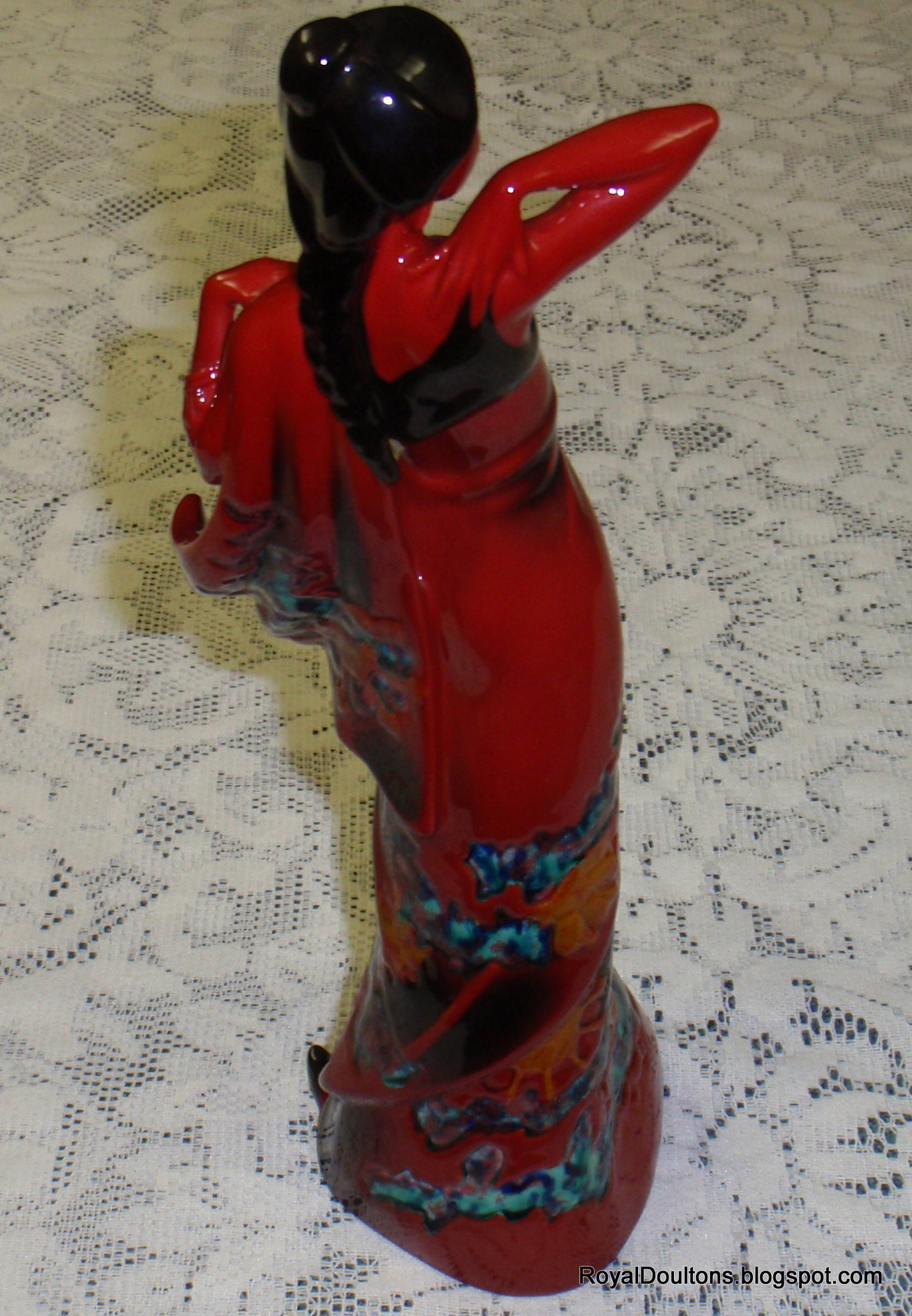 "Eastern Grace" Royal Doulton Flambe Red Figurine HN3683