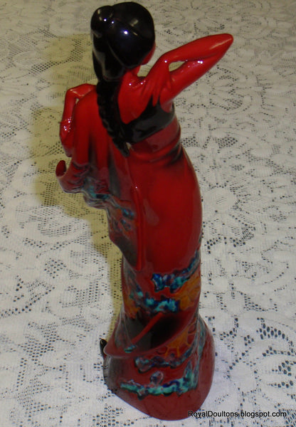 "Eastern Grace" Royal Doulton Flambe Red Figurine HN3683