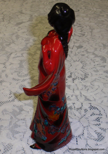 "Eastern Grace" Royal Doulton Flambe Red Figurine HN3683