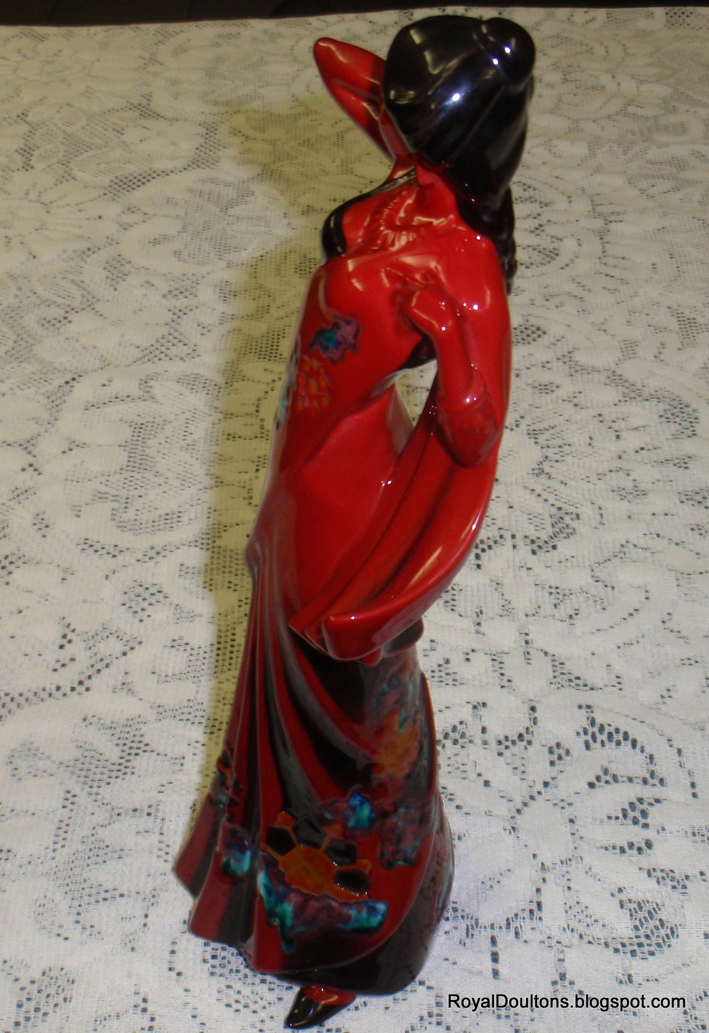 "Eastern Grace" Royal Doulton Flambe Red Figurine HN3683
