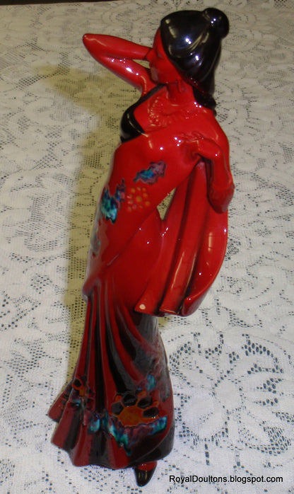 "Eastern Grace" Royal Doulton Flambe Red Figurine HN3683